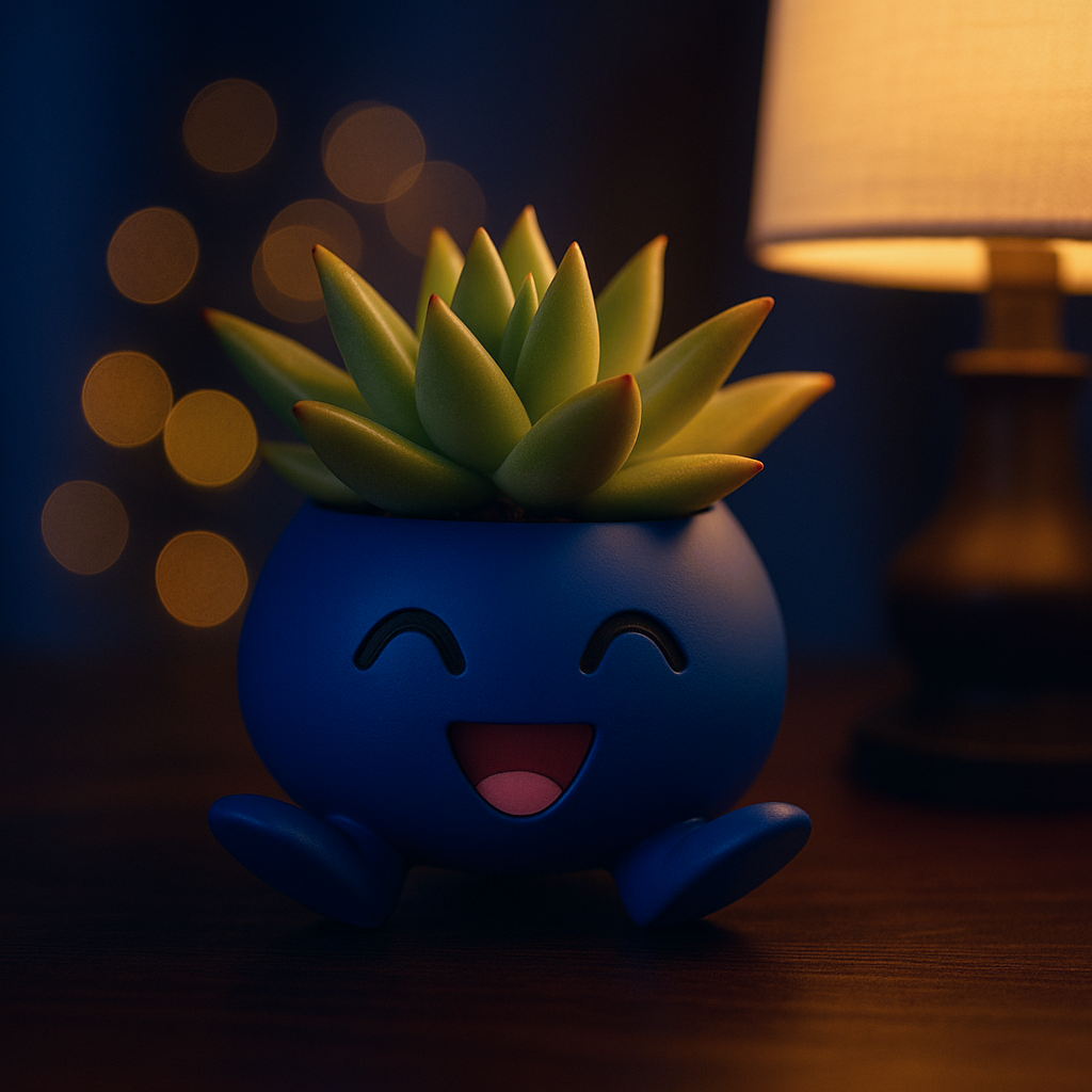 Oddish Pokemon Plant Pot 3.5'' - Anime Succulent Planter w/ Drainage Hole
