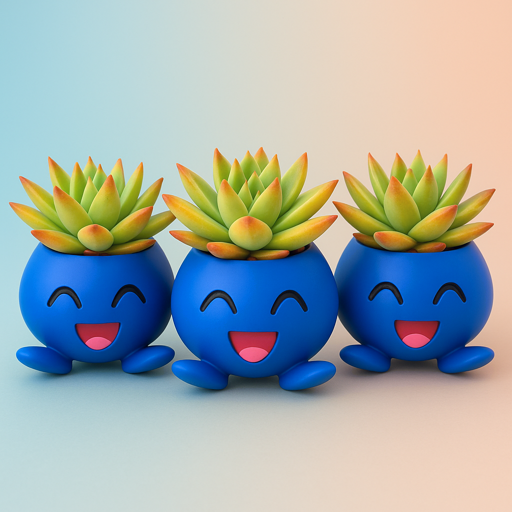 Oddish Pokemon Plant Pot 3.5'' - Anime Succulent Planter w/ Drainage Hole