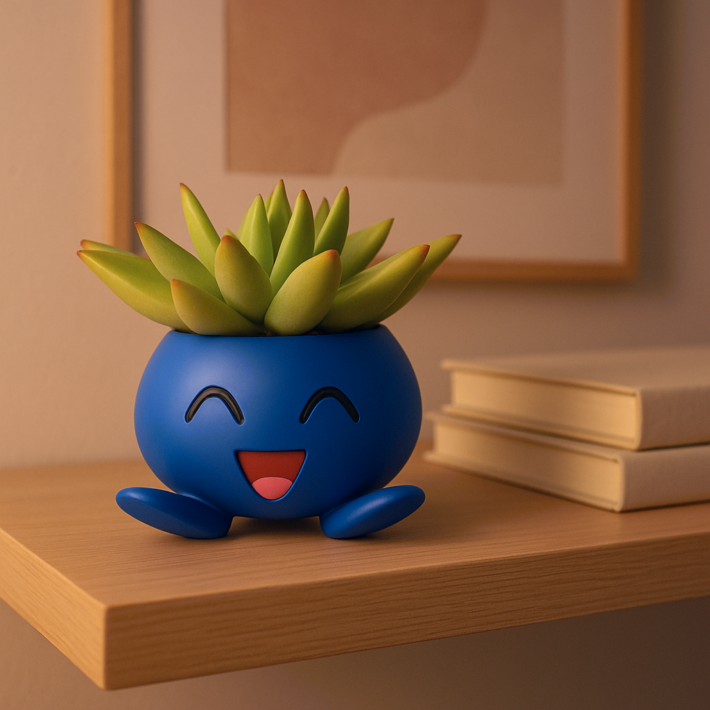 Oddish Pokemon Plant Pot 3.5'' - Anime Succulent Planter w/ Drainage Hole