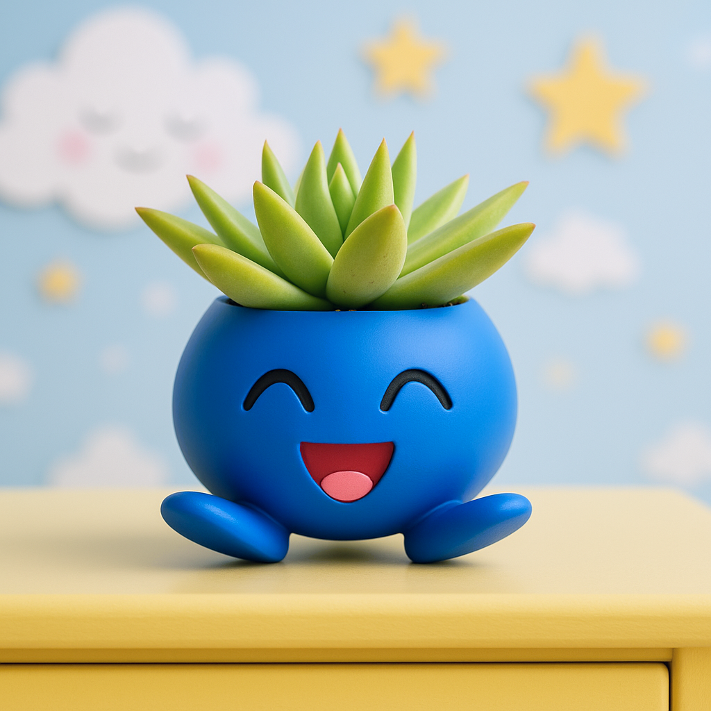 Oddish Pokemon Plant Pot 3.5'' - Anime Succulent Planter w/ Drainage Hole