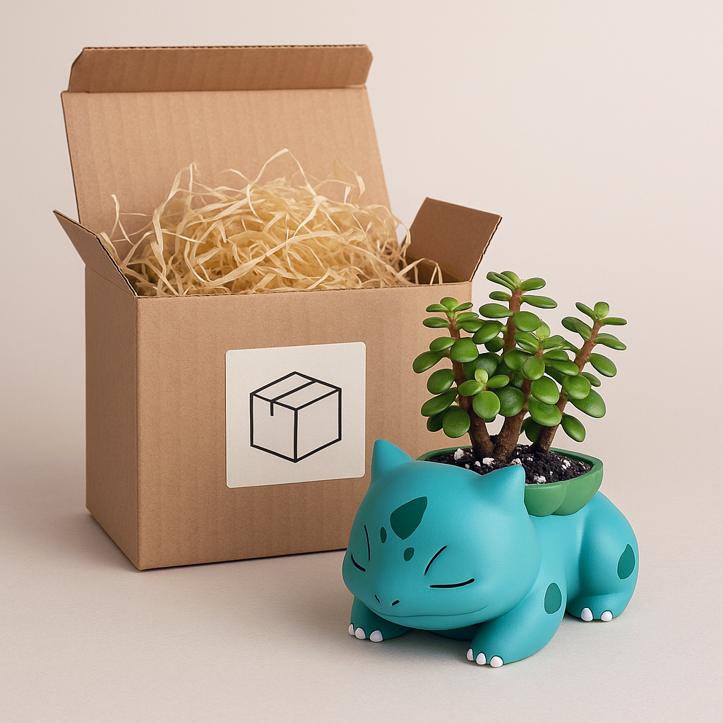 Sleepy Bulbasaur Pokemon Plant Pot 3'' - Mini Succulent Planter w/ Drainage Hole