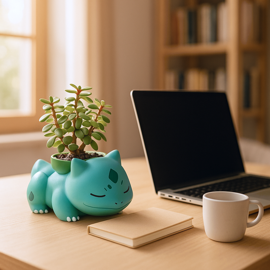 Sleepy Bulbasaur Pokemon Plant Pot 3'' - Mini Succulent Planter w/ Drainage Hole