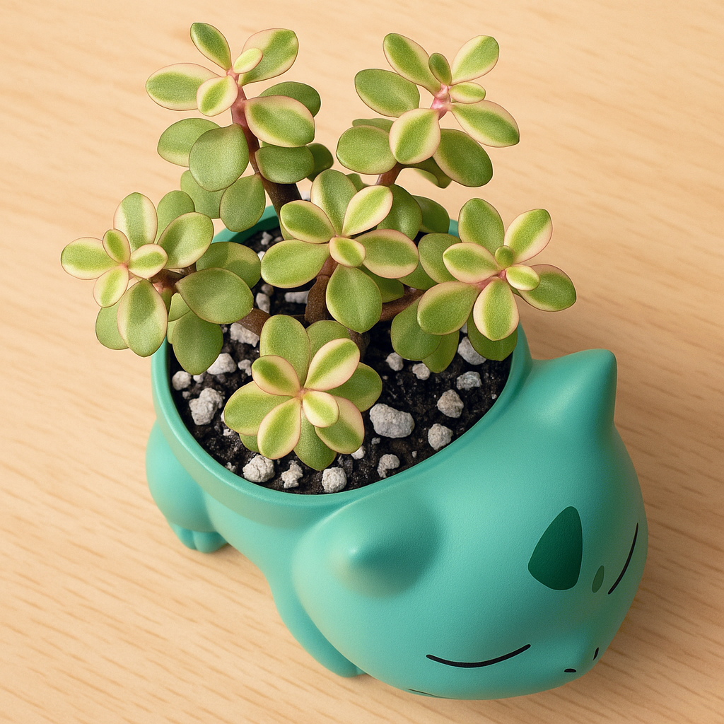 Sleepy Bulbasaur Pokemon Plant Pot 3'' - Mini Succulent Planter w/ Drainage Hole