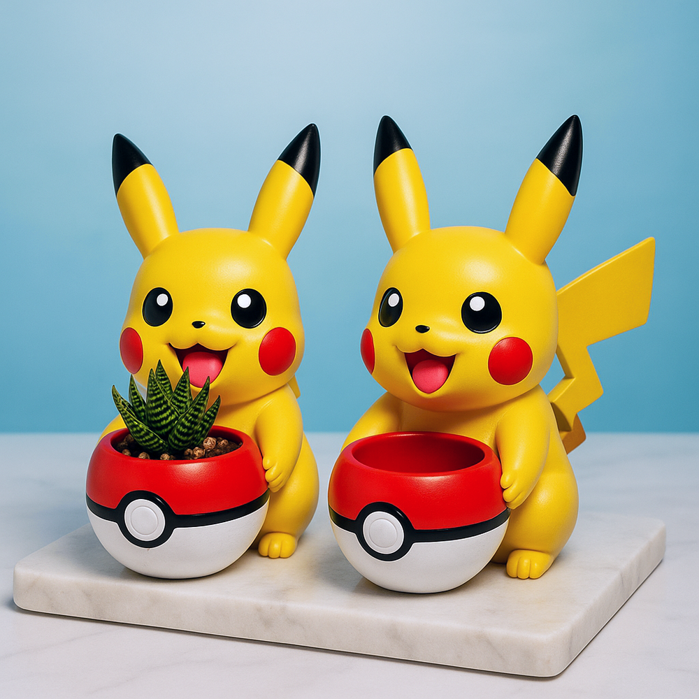 Pikachu Pokemon Plant Pot 5'' - Mini Succulent Planter w/ Drainage Hole