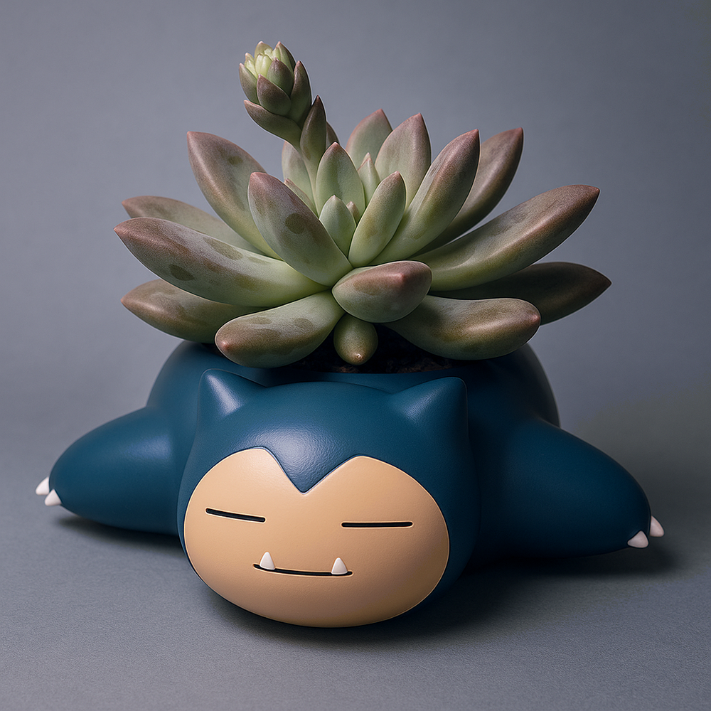 Snorlax Pokemon Planter Pot 2.5" - Mini Anime Planter Pot w/ Drainage Hole