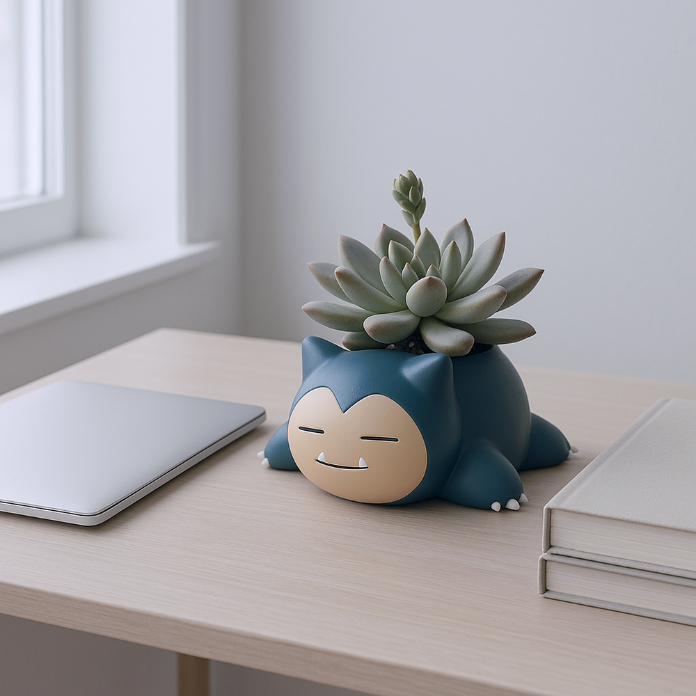 Snorlax Pokemon Planter Pot 2.5" - Mini Anime Planter Pot w/ Drainage Hole
