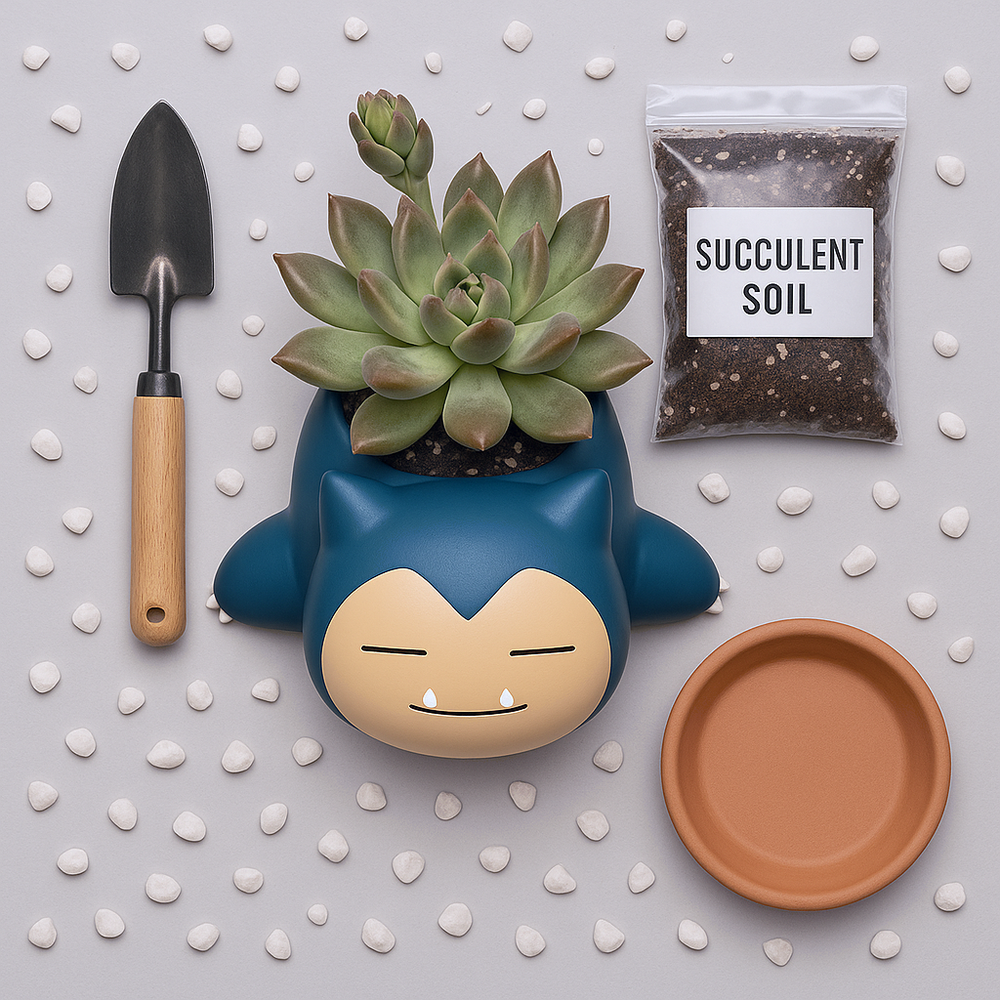 Snorlax Pokemon Planter Pot 2.5" - Mini Anime Planter Pot w/ Drainage Hole