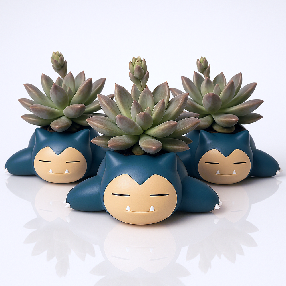 Snorlax Pokemon Planter Pot 2.5" - Mini Anime Planter Pot w/ Drainage Hole