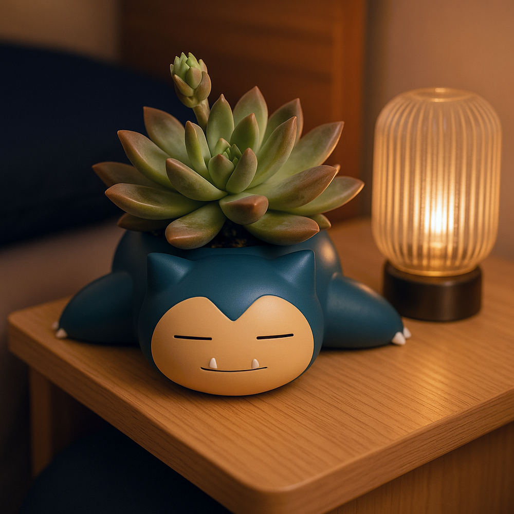 Snorlax Pokemon Planter Pot 2.5" - Mini Anime Planter Pot w/ Drainage Hole