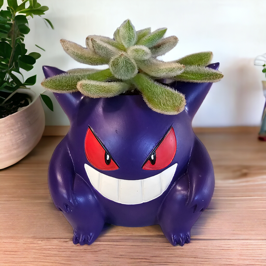 Gengar Pokemon Plant Pot – 5 Inch Tall | Fun Anime Succulent Planter with Drainage Hole