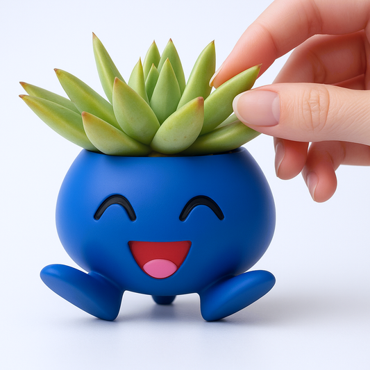 Oddish Pokemon Plant Pot 3.5'' - Anime Succulent Planter w/ Drainage Hole