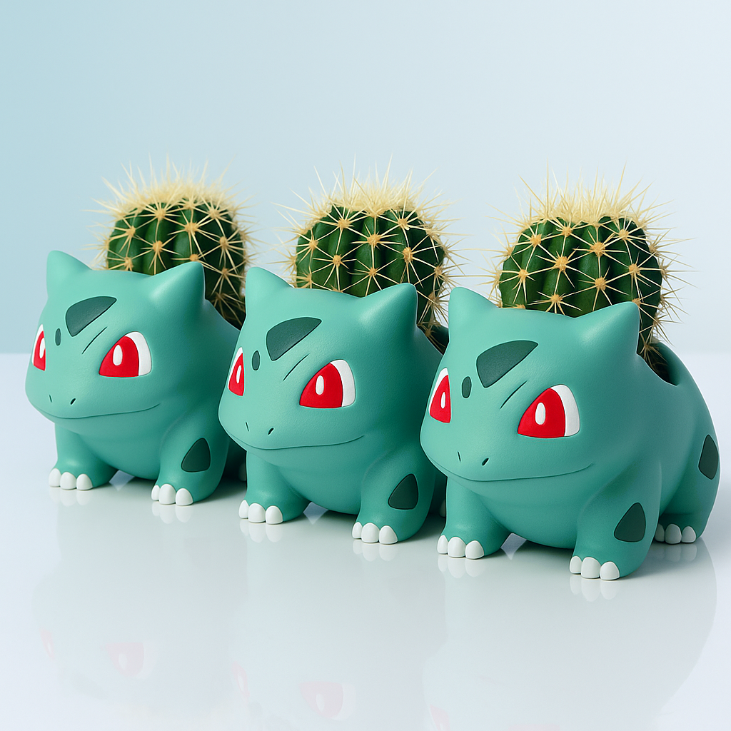 Bulbasaur Pokemon Plant Pot 4'' - Mini Anime Succulent Planter w/ Drainage Hole
