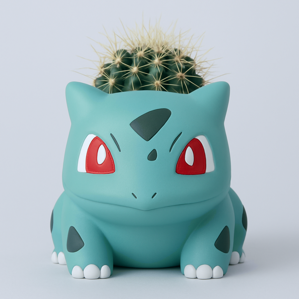 Bulbasaur Pokemon Plant Pot 4'' - Mini Anime Succulent Planter w/ Drainage Hole