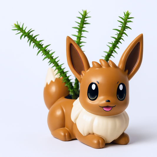 Eevee Pokemon Plant Pot 4'' - Anime Succulent Planter w/ Drainage Hole