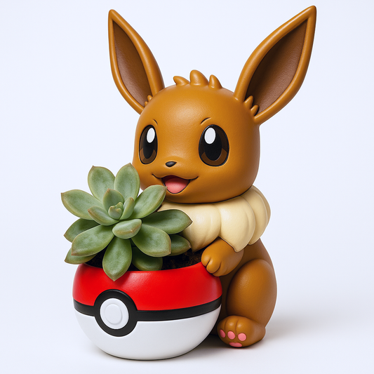 Eevee Pokemon Plant Pot 5'' - Mini Succulent Planter w/ Drainage Hole