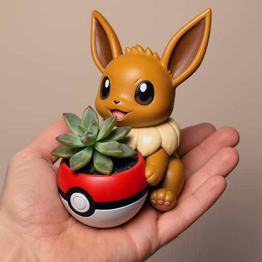 Eevee Pokemon Plant Pot 5'' - Mini Succulent Planter w/ Drainage Hole