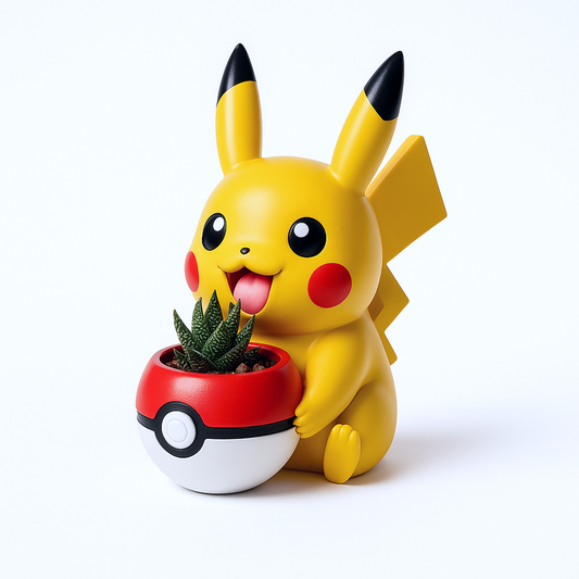 Pikachu Pokemon Plant Pot 5'' - Mini Succulent Planter w/ Drainage Hole