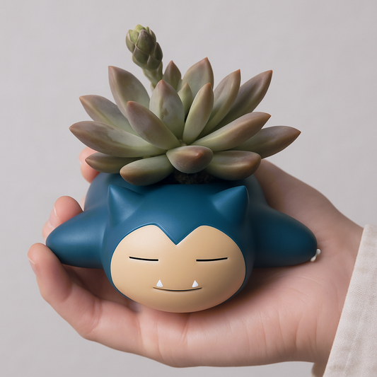 Snorlax Pokemon Planter Pot 2.5" - Mini Anime Planter Pot w/ Drainage Hole