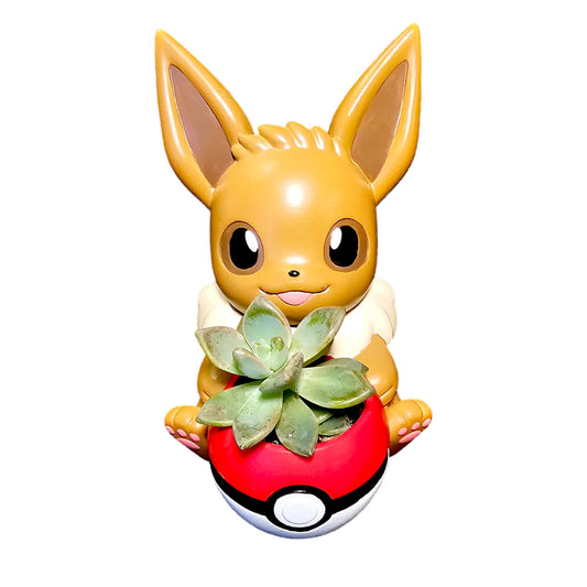 Eevee Pokemon Plant Pot 5'' - Mini Succulent Planter For Office Desk, Home Decor, Garden