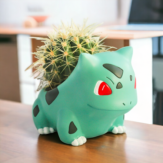Bulbasaur Pokemon Plant Pot 4'' - Mini Anime Succulent Planter For Office Desk, Home Decor, Garden