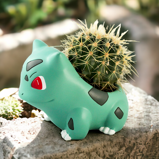 Bulbasaur Pokemon Plant Pot 4'' - Mini Anime Succulent Planter For Office Desk, Home Decor, Garden